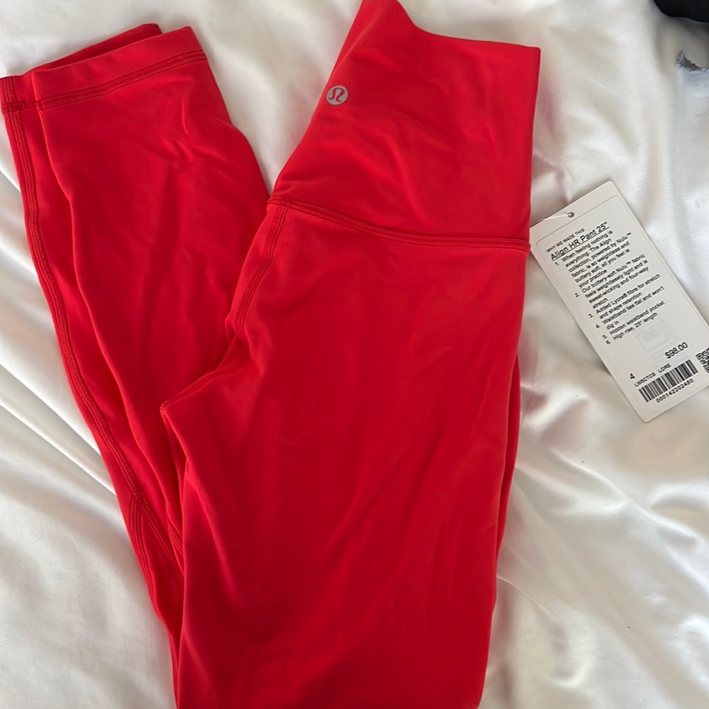 NWT Lululemon Aligns-neon pink/red color